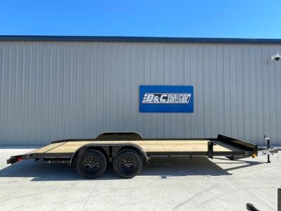 New 2026 DAVIDSON 83X20 CAR HAULER W/ PO RAMPS, WOOD FLOOR, 2' WOOD DOVE, TANDEM (2)3500#AXLES