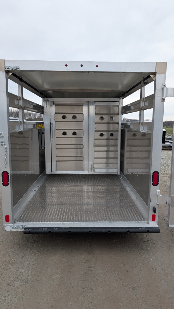 New 2027 EBY 16' Bumper Pull '38 SPECIAL Aluminum Stock Trailer (6'6" H)