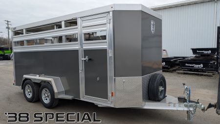 New 2027 EBY 16' Bumper Pull '38 SPECIAL Aluminum Stock Trailer (6'6" H)