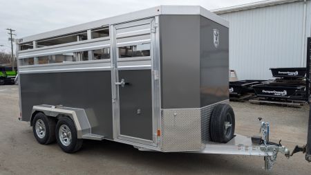 New 2027 EBY 16' Bumper Pull '38 SPECIAL Aluminum Stock Trailer (6'6" H)