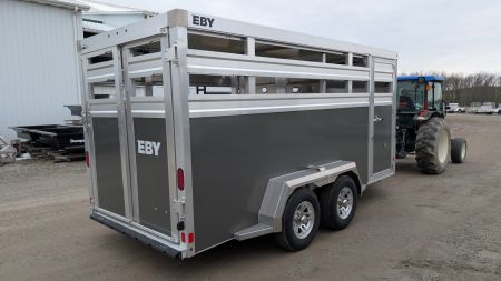 New 2027 EBY 16' Bumper Pull '38 SPECIAL Aluminum Stock Trailer (6'6" H)