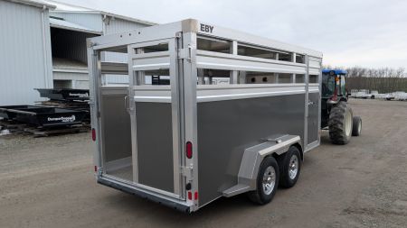 New 2027 EBY 16' Bumper Pull '38 SPECIAL Aluminum Stock Trailer (6'6" H)