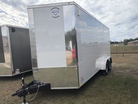 New 2026 Diamond Cargo 7X16 Tandem Axle Cargo / Enclosed Trailer W/ Side Door & Rear Ramp