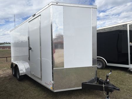 New 2026 Diamond Cargo 7X16 Tandem Axle Cargo / Enclosed Trailer W/ Side Door & Rear Ramp