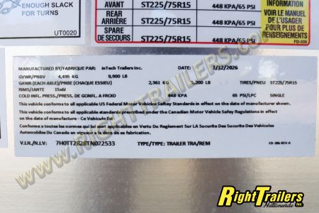 New 2027 inTech Trailers 8.5X28 RACE TRAILER Car / Racing Trailer