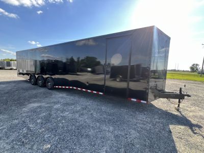 New 2027 Rock Solid Cargo 8.5x36 Triple Axle Enclosed Car Hauler – Black PolyCore