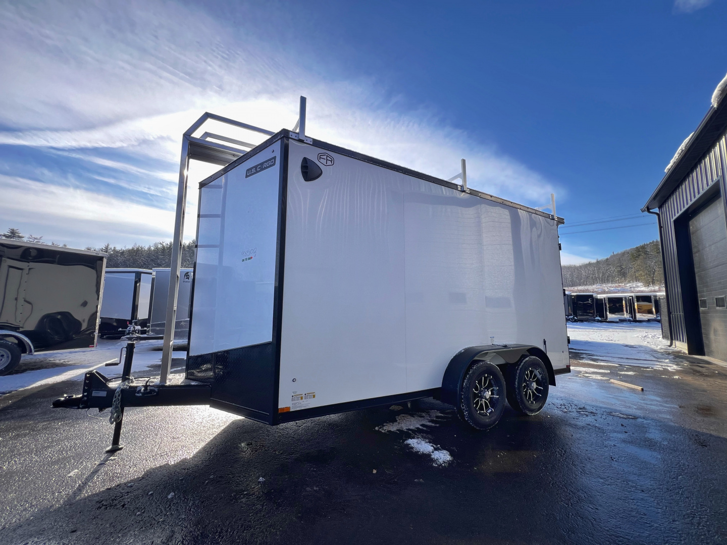 New 2026 US Cargo 7X14+ 2ft V-Nose / I-Beam Frame / Contractor Package / 7' interior / Blackout - 7000GVW