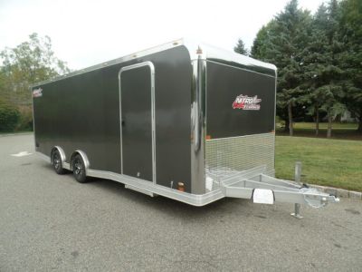 New EXAMPLE / NITRO BRAND 8.5X24 Enclosed Cast Corner Body Style Enclosed Car Trailer, with Options. Big Escape Door, Finished Interior, Cabinets, ID#009489