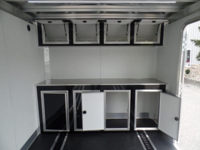New EXAMPLE / NITRO BRAND 8.5X24 Enclosed Cast Corner Body Style Enclosed Car Trailer, with Options. Big Escape Door, Finished Interior, Cabinets, ID#009489