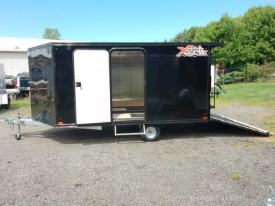 New EXAMPLE / NITRO Brand, NEW! X-SPORT Enclosed Snowmobile Trailer, 8.5X12 with V nose, deck over side by side for 2 snowmobiles. ID#009295