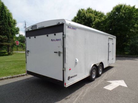 New Example,  8.5 X 22 ft. Enclosed Landscape Trailer, Our Best with Patented Triple Tapered Fast Load Ramp with no flap to break.