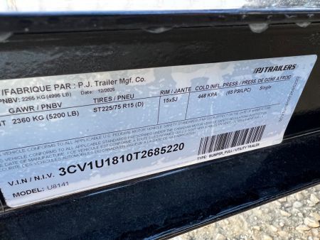 New 2026 PJ TRAILERS 14' ATV U8 5K Axle Utility Trailer