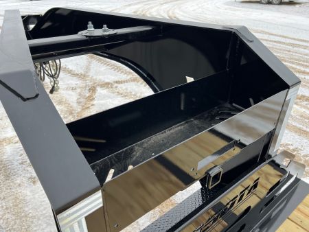 New 2026 Midsota 36' Gooseneck Hydraulic Tail Flatbed Trailer
