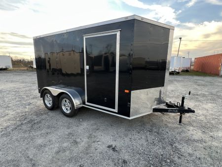 New 2027 Rock Solid Cargo 7x12 Tandem Axle Deluxe Enclosed Cargo Trailer – Black PolyCore