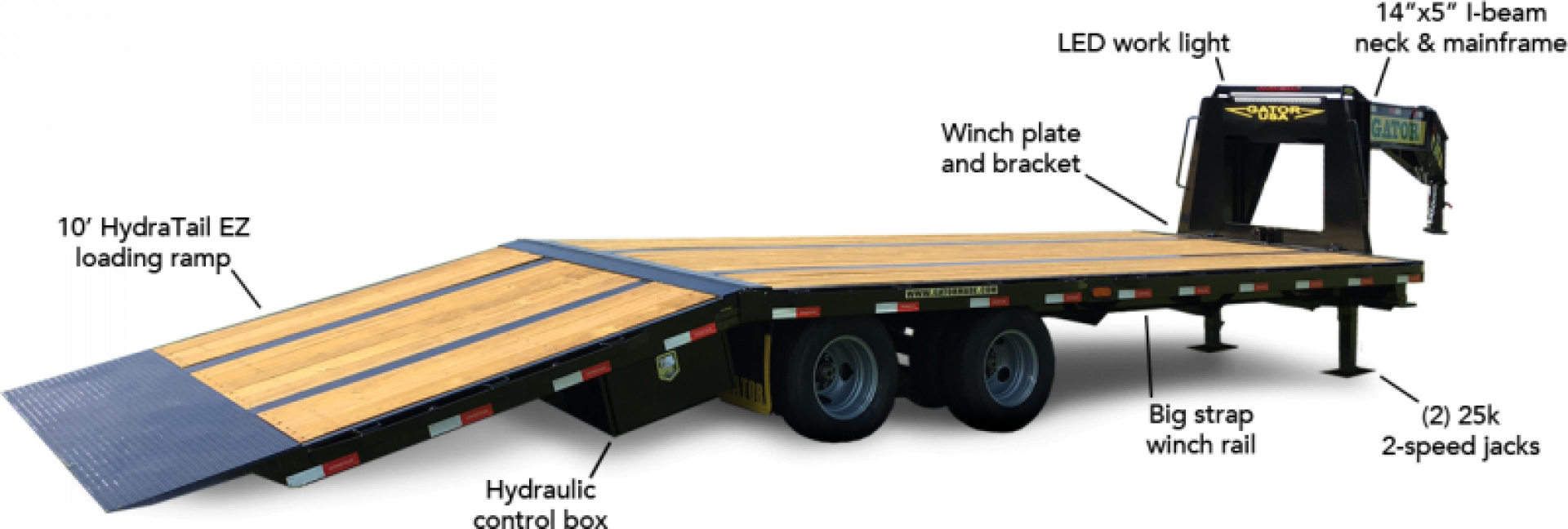 New 2026 Gatormade Trailers HYDRA-TAIL GOOSENECK Equipment Trailer