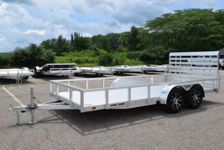 New SPORT HAVEN 7x16 DELUXE OPEN UTILITY TRAILER w/ HD REAR RAMP GATE