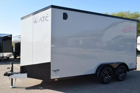 New ATC 7.5x14 STO 400 ALUMINUM CARGO TRAILER w/ BLACK TRIM PACKAGE