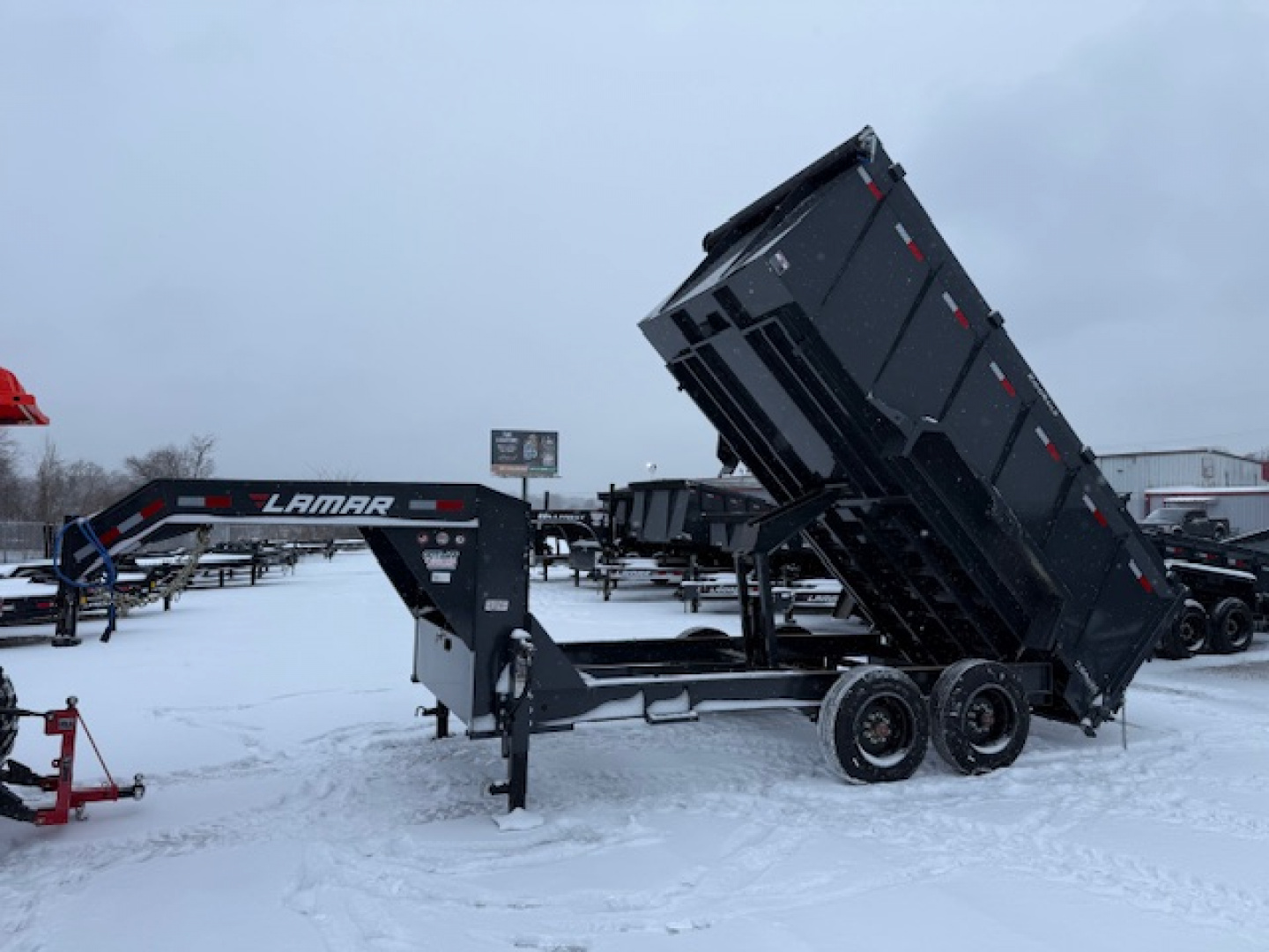New 2025 Lamar Trailers 7x14 Gooseneck Dump 16k Dump Trailer