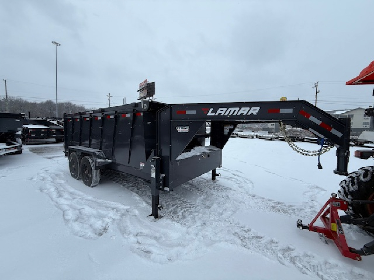 New 2025 Lamar Trailers 7x14 Gooseneck Dump 16k Dump Trailer