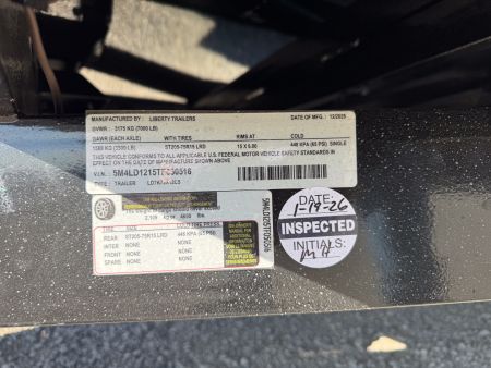 New 2026 Liberty LD7 72x12 Dump Trailer (7K GVW)