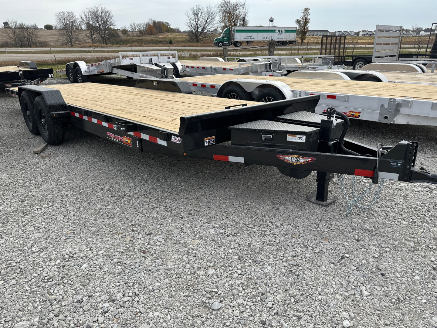 New 2026 H&H Black 82"x24' 14k Electric Tilt Speed Loader Car Hauler Trailer