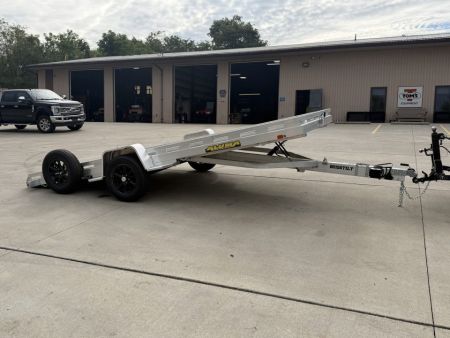 New 2027 Aluma Trailers 8015TILT-S-EL Single Axle Utility Trailer w/ Brakes - Black Aluminum Wheels + Spare - 4250# GVWR