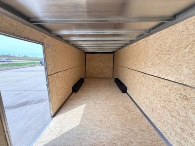 New 2026 H&H Red 8.5'x22' 10k Flat Top V-Nose Enclosed Car Hauler Cargo Trailer