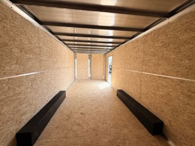 New 2026 H&H Red 8.5'x22' 10k Flat Top V-Nose Enclosed Car Hauler Cargo Trailer