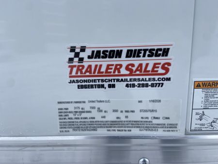 New United UJ 7X16 Cargo Enclosed Trailer