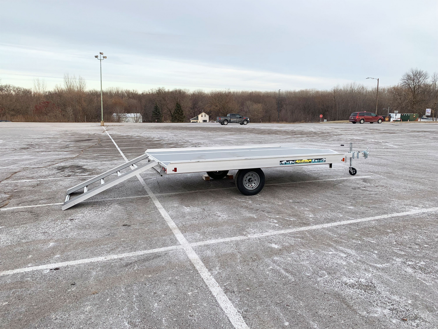 New Aluma (8.5'x12') Aluminum Snowmobile Trailer- 2 Place Drive On/Off!