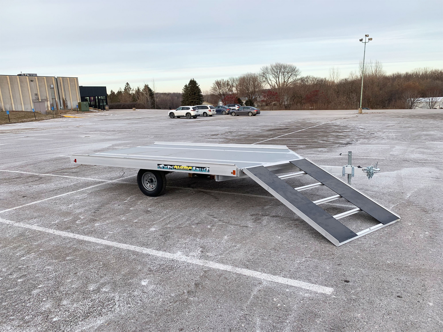 New Aluma (8.5'x12') Aluminum Snowmobile Trailer- 2 Place Drive On/Off!