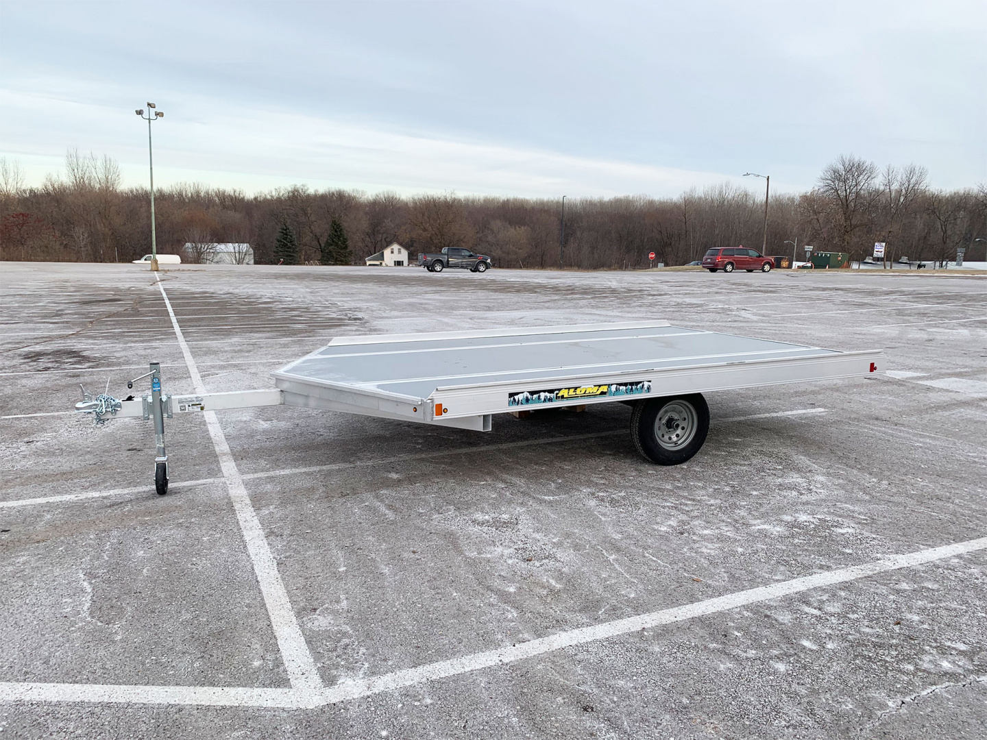 New Aluma (8.5'x12') Aluminum Snowmobile Trailer- 2 Place Drive On/Off!