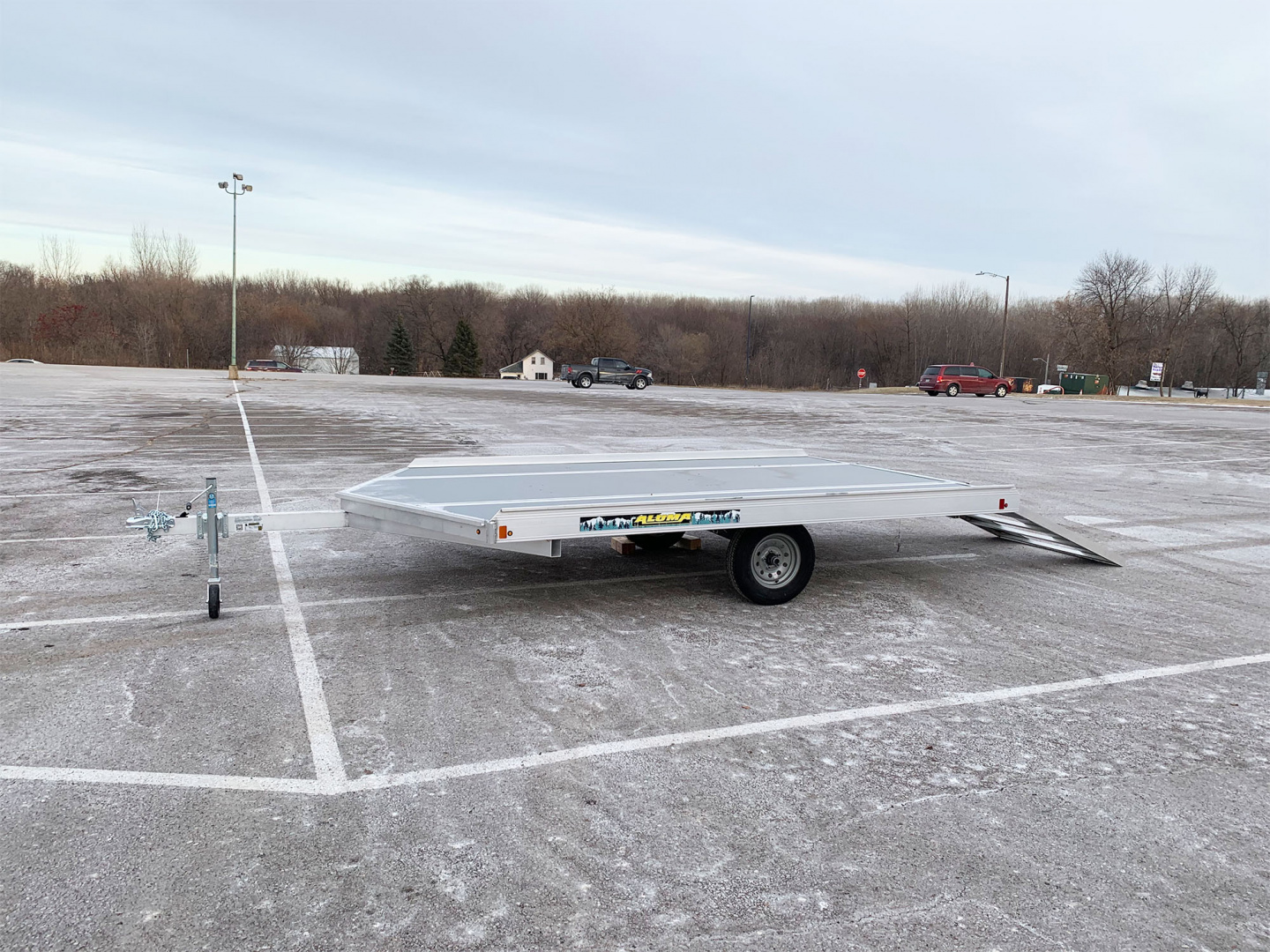 New Aluma (8.5'x12') Aluminum Snowmobile Trailer- 2 Place Drive On/Off!