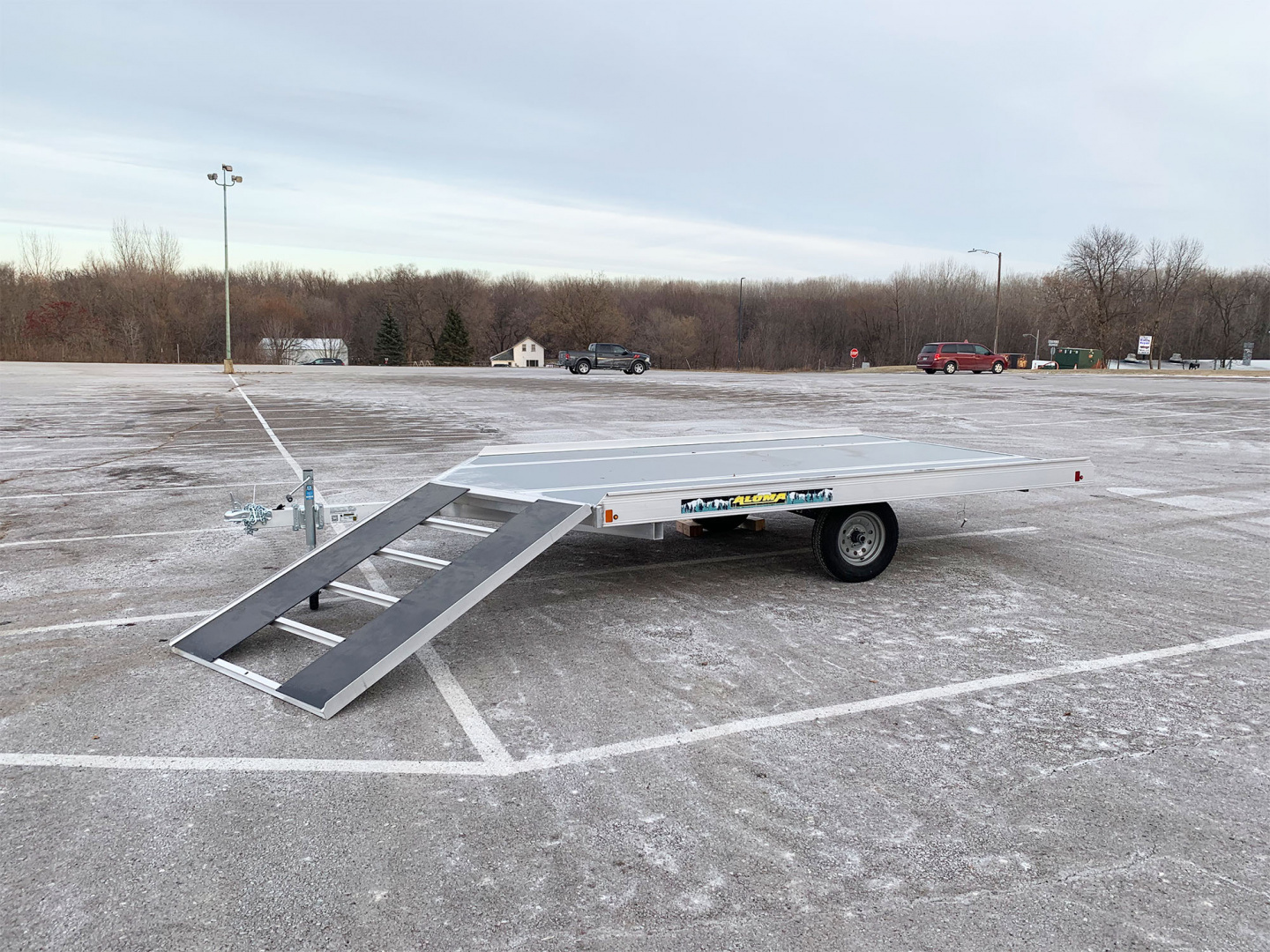 New Aluma (8.5'x12') Aluminum Snowmobile Trailer- 2 Place Drive On/Off!