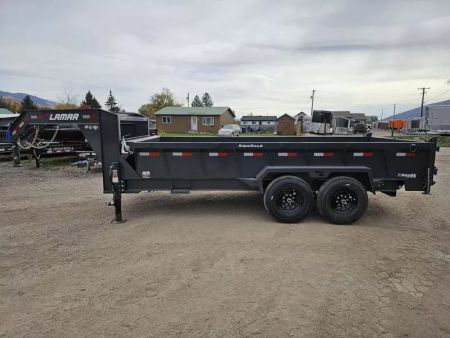 New 2026 Lamar 7x16 14k Gooseneck Dump Trailer