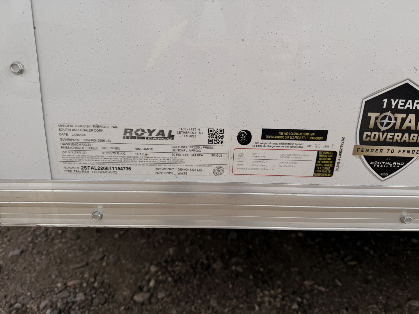 New 2026 Royal Cargo Trailers 6-12-1.5V Enclosed 3K GVWR