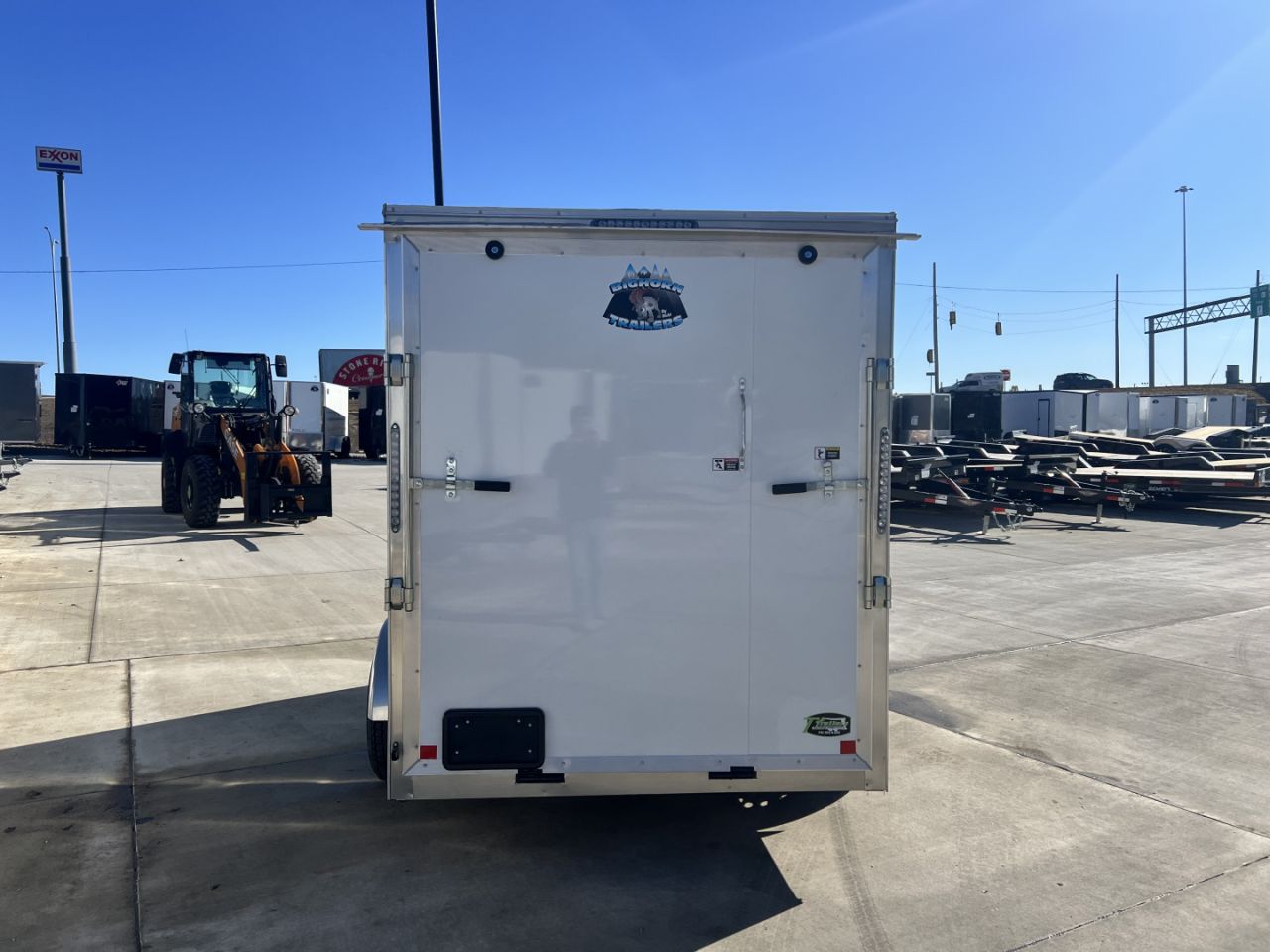 New 2026 Bighorn R&M 6x10+ 2V 6 inches Taller 78” Enclosed Rear Ramp Cargo Trailer
