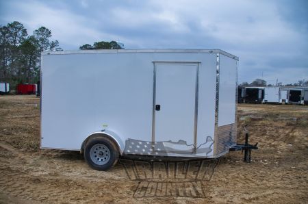 New 2026 Brand New 6 X 12 Single Axle, V-Nosed Enclosed Motorcycle Cargo Trailer