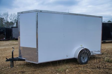 New 2026 Brand New 6 X 12 Single Axle, V-Nosed Enclosed Motorcycle Cargo Trailer
