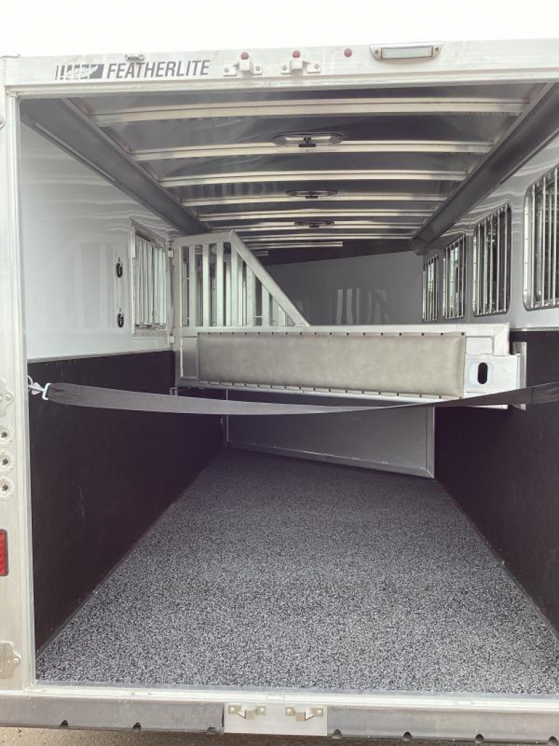 New BELOW COST! 2024 Featherlite 9600-7472 4 Horse Trailer-Swing Out Saddle Rack-Stud Divider-Screen Door-Easy Care Flooring