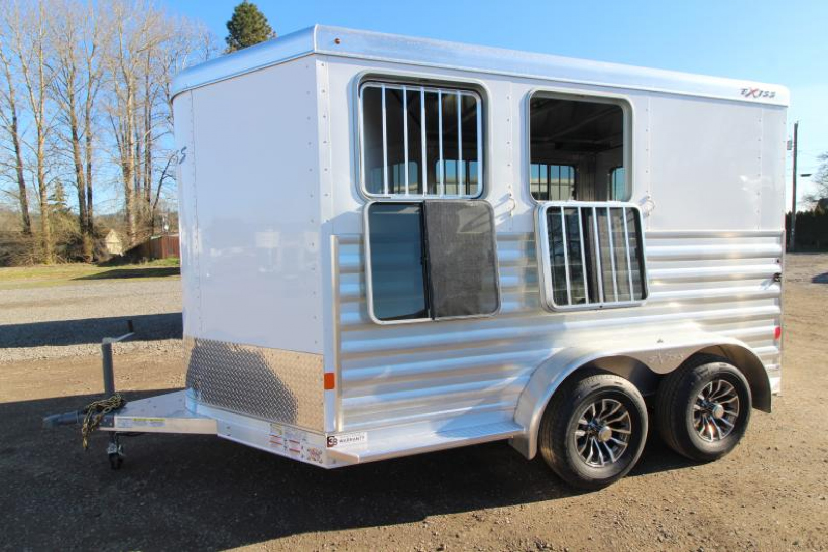New $570 Below Cost! 2025 Exiss Express XT 2 Horse Trailer-Easy Care Flooring- 7'2" Tall- Blanket Bar- Adjustable Saddle Rack-LED Lights- Double Rear Doors
