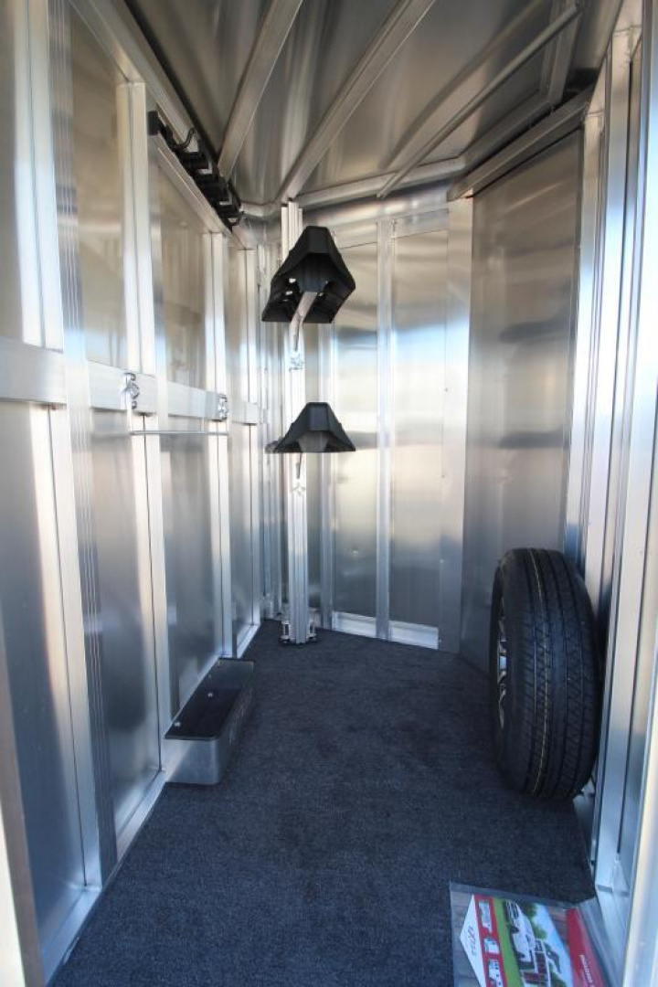 New $570 Below Cost! 2025 Exiss Express XT 2 Horse Trailer-Easy Care Flooring- 7'2" Tall- Blanket Bar- Adjustable Saddle Rack-LED Lights- Double Rear Doors