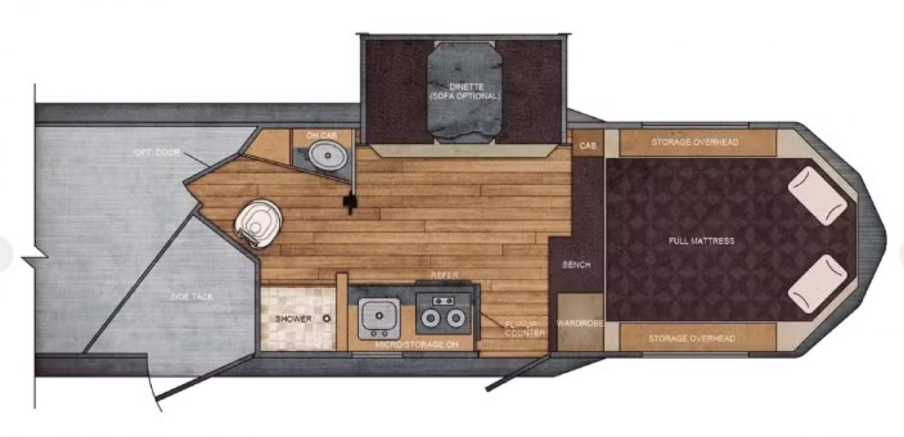 New 2026 Trails West SIERRA 12X12 LQ - Slide-out 4 Horse Trailer - SOLAR!! -power awning-escape door- Side Tack- 10cu.ft. Fridge