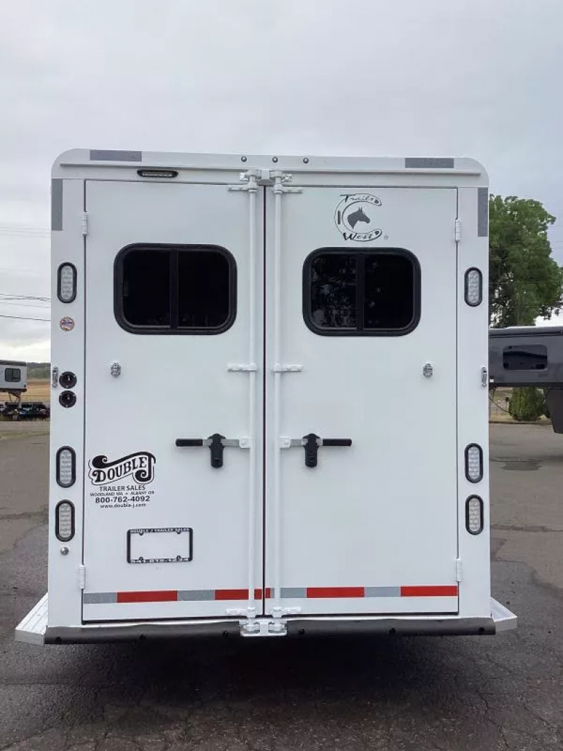 New 2026 Trails West SIERRA 12X12 LQ - Slide-out 4 Horse Trailer - SOLAR!! -power awning-escape door- Side Tack- 10cu.ft. Fridge