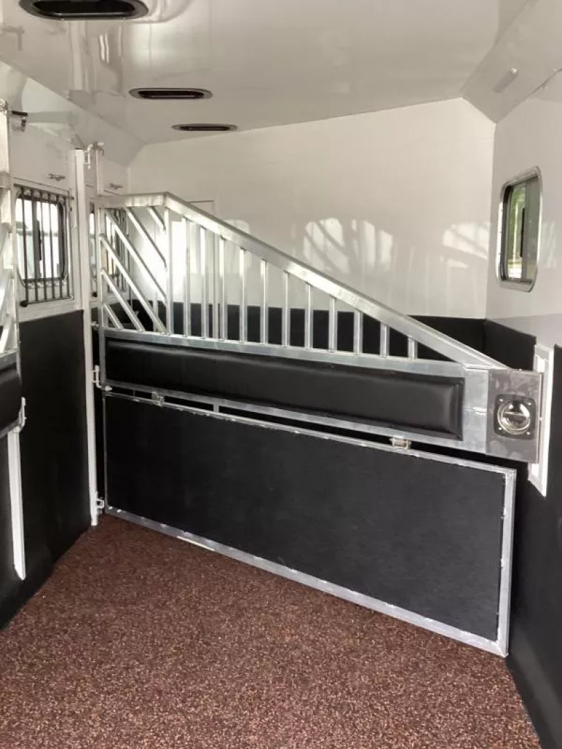 New 2026 Trails West SIERRA 12X12 LQ - Slide-out 4 Horse Trailer - SOLAR!! -power awning-escape door- Side Tack- 10cu.ft. Fridge
