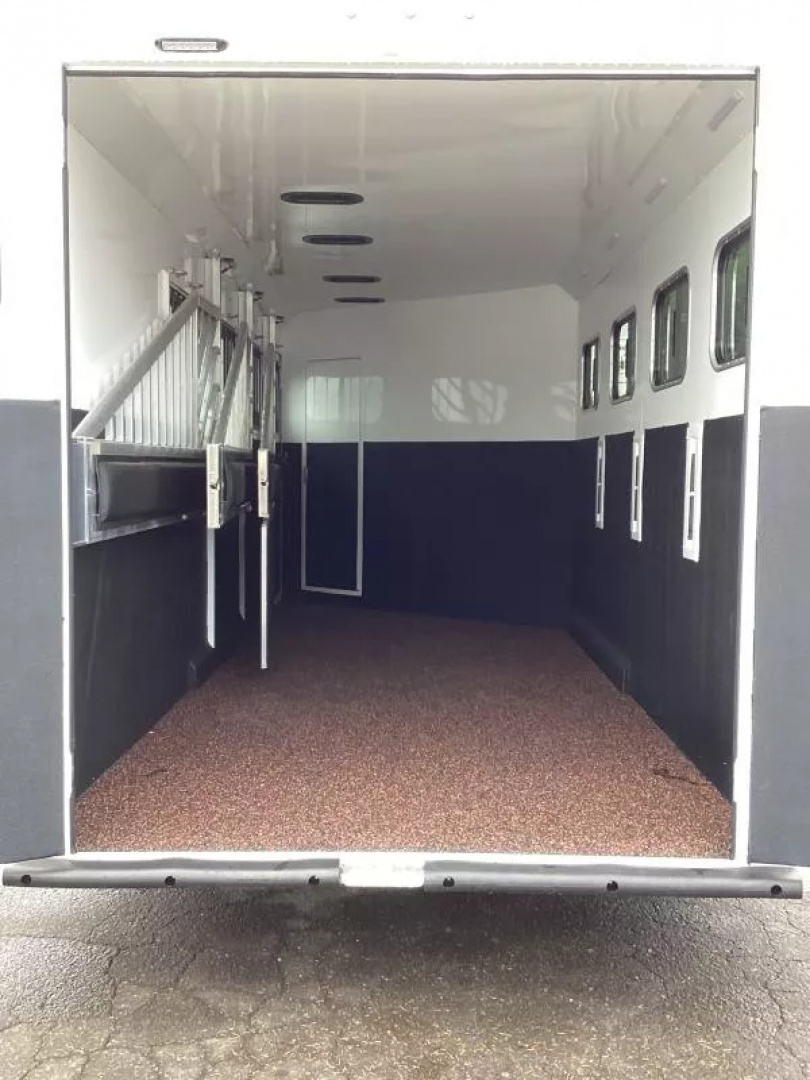New 2026 Trails West SIERRA 12X12 LQ - Slide-out 4 Horse Trailer - SOLAR!! -power awning-escape door- Side Tack- 10cu.ft. Fridge