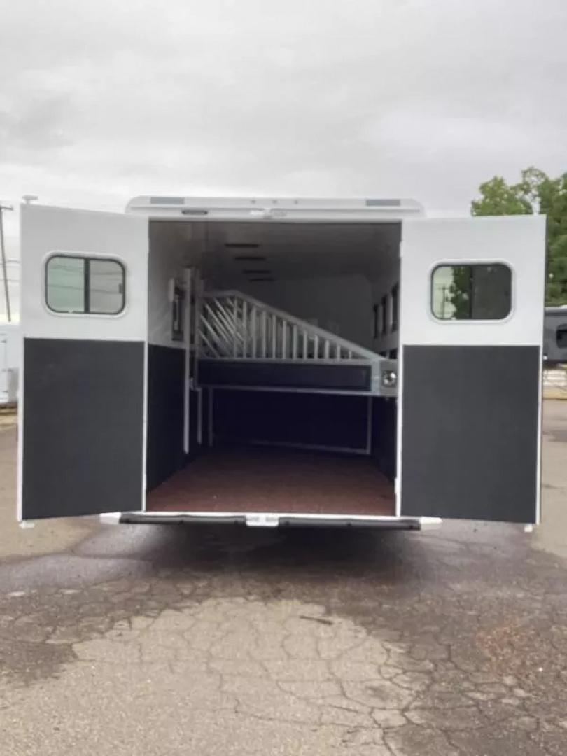 New 2026 Trails West SIERRA 12X12 LQ - Slide-out 4 Horse Trailer - SOLAR!! -power awning-escape door- Side Tack- 10cu.ft. Fridge