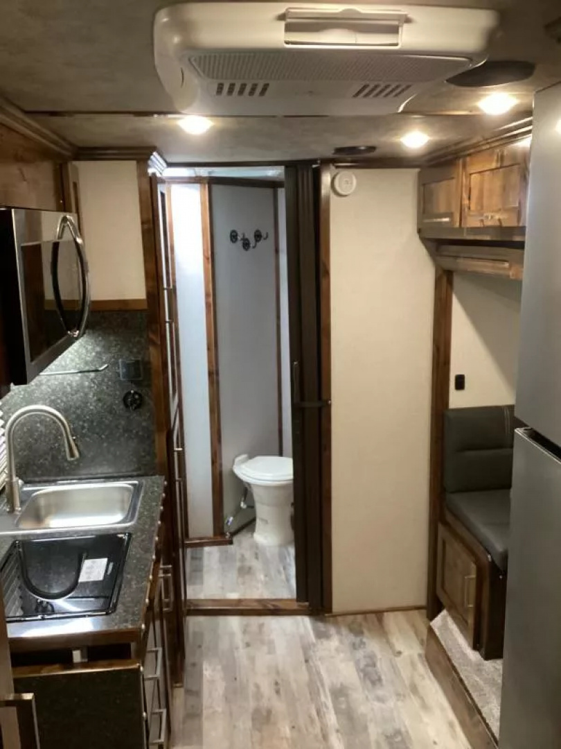 New 2026 Trails West SIERRA 12X12 LQ - Slide-out 4 Horse Trailer - SOLAR!! -power awning-escape door- Side Tack- 10cu.ft. Fridge