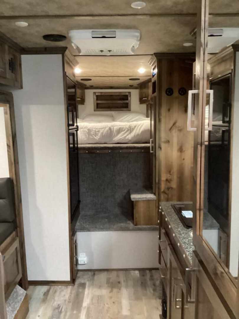 New 2026 Trails West SIERRA 12X12 LQ - Slide-out 4 Horse Trailer - SOLAR!! -power awning-escape door- Side Tack- 10cu.ft. Fridge