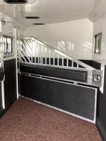New 2026 Trails West SIERRA 12X12 LQ - Slide-out 4 Horse Trailer - SOLAR!! -power awning-escape door- Side Tack- 10cu.ft. Fridge